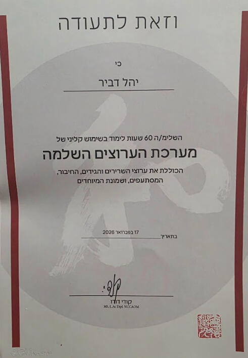 תעודת מערכת הערוצים השלמה תעודת מערכת הערוצים השלמה